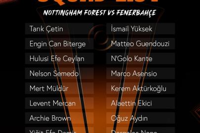 Fenerbahçe’nin, Nottingham Forest maçı kamp kadrosu belli oldu
