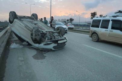 Hatay’da otomobil takla attı: 3 yaralı