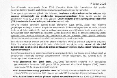 Hazine ve Maliye Bakanlığı: "Enflasyonun yüksek seyrettiği dönemlerde ödemelerin geçici olarak yüksek görünmesi doğal bir sonuçtur"