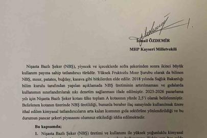 İsmail Özdemir’den şeker fabrikalarının sorunları hakkında soru önergesi