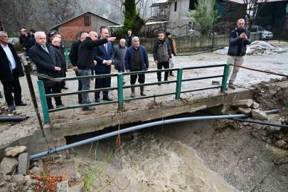 Isparta’da su baskını meydana gelen köyde hasar tespit çalışmaları başladı