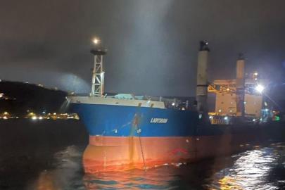 İstanbul Boğazı’nda demiri dolanan kargo gemisi, Büyükdere Liman’ına demirlendi
