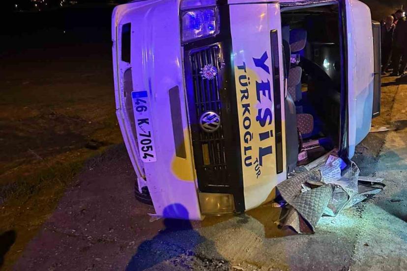 Kahramanmaraş’ta minibüs kazası: 10 yaralı