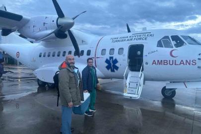 Kalp grefti askeri ambulans uçakla Ankara’ya ulaştırıldı