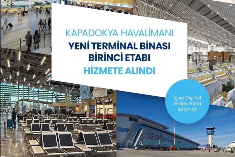 Kapadokya Havalimanı yeni terminalinde ilk etap hizmete girdi