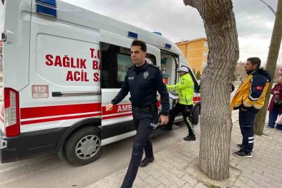 Karaman’da ciple çarpışan motosikletli çocuk sürücü yaralandı