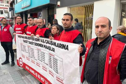 Karşıyaka Belediyesinde maaş alamayan işçiler sokağa döküldü