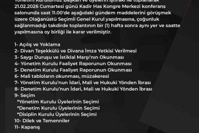 Kayserispor’un genel kurulu 21 Şubat’ta