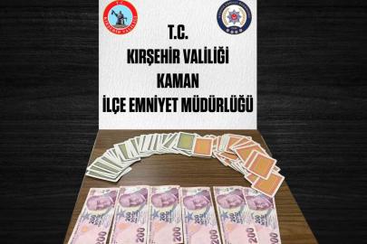 Kırşehir’de kumar operasyonu: 3 kişiye 34 bin 812 TL ceza