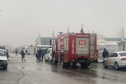 Konteyner kentte çıkan yangın korkuttu