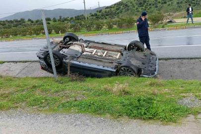 Kontrolden çıkan otomobil ters döndü: 1 yaralı