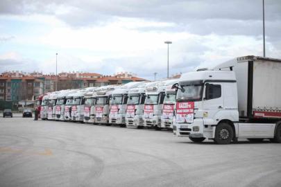 Konya’dan Gazze’ye 15 tır yardım yola çıktı