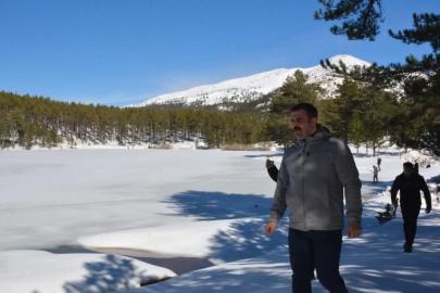 Köyceğiz Gökçeova Göleti dondu