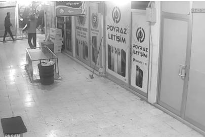 Mardin’de iş yerinden elektrikli süpürge hırsızlığı kamerada