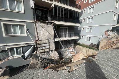 Menemen’de istinat duvarı çöken bölgede çalışmalar ikinci gününde