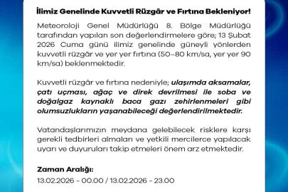 Niğde Valiliğinden fırtına uyarısı