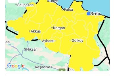 Ordu için sarı kodlu fırtına uyarısı