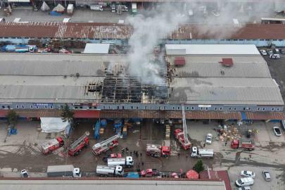 Ordu’da market deposunda yangın