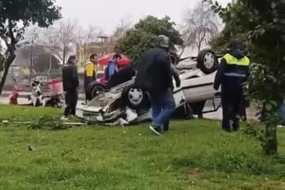 Otomobil takla attı: 1 yaralı