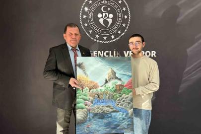 Şampiyon sporcudan Kabakcı’ya anlamlı hediye