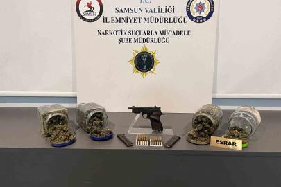 Samsun’da bir kişi uyuşturucu ve silahla yakalandı