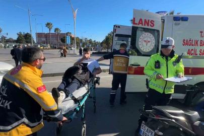 Samsun’da devrilen motosikletin sürücüsü yaralandı