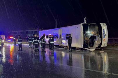 Samsun’da yolcu otobüsü devrildi: 6 yaralı