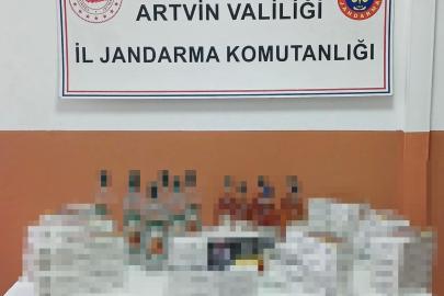 Şavşat’ta kaçak sigara ve içki ele geçirildi
