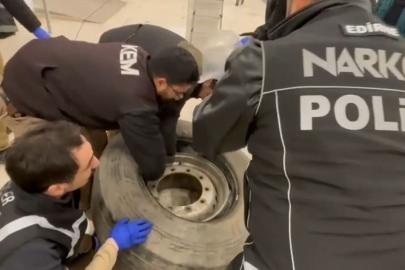 Tırın lastiğinden 22,5 kilogram uyuşturucu çıktı