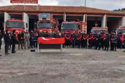 Vefat eden itfaiye personeli için cenaze töreni düzenlendi