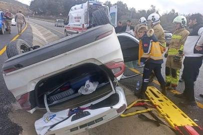 Yayladağı’nda takla atan otomobilin sürücüsü yaralandı