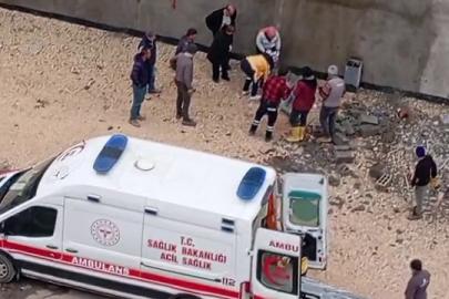 Yüksekten düşen inşaat işçisi yaralandı