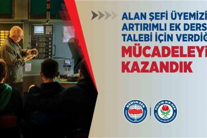 Alan şefi öğretmen artırımlı ek ders mücadelesini kazandı