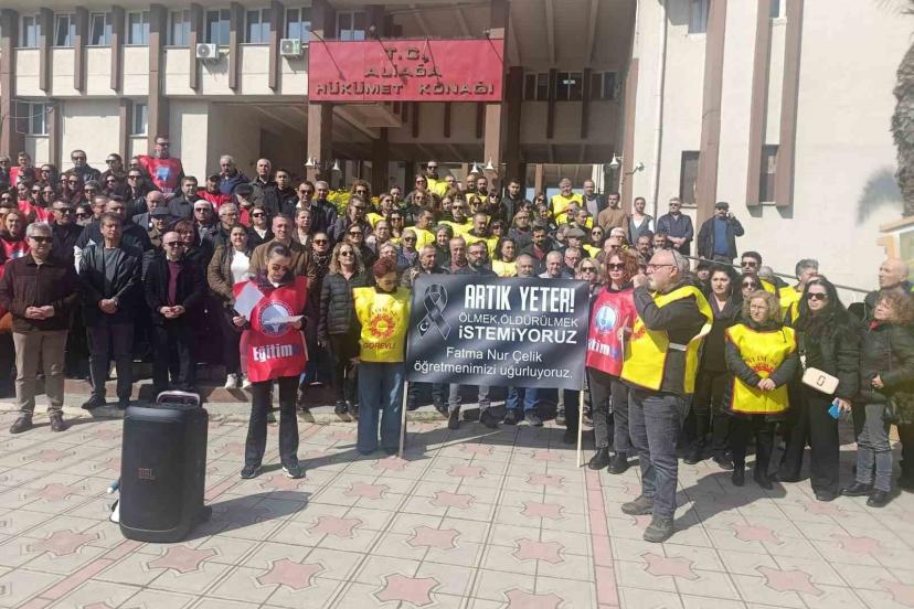 Aliağa’da eğitimcilerden şiddete karşı ortak tepki
