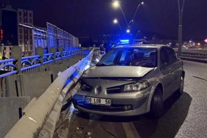 Alkollü sürücü bariyerlere girdi: 25 bin TL ceza yazıldı