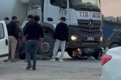 Beton mikseriyle çarpışan motosikletin sürücüsü yaralandı