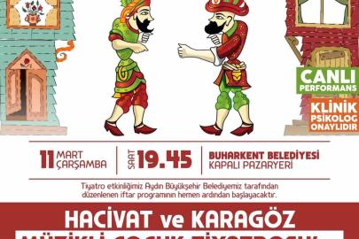 Buharkent’te çocuklar Hacivat ve Karagöz ile buluşacak