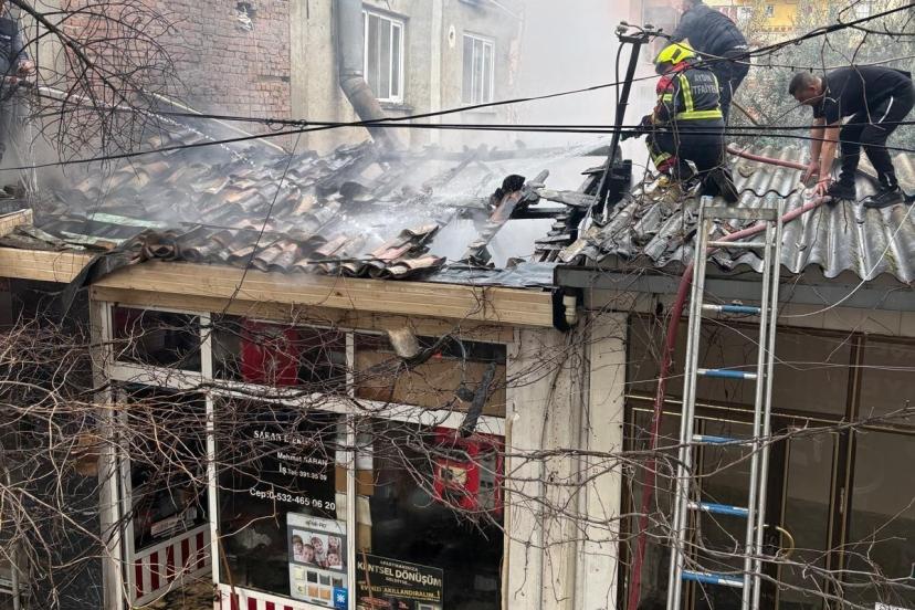 Buharkent’te iş yeri yangını