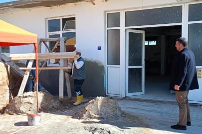 Germencik’te düğün salonları ve okul önünde bakım çalışması sürüyor