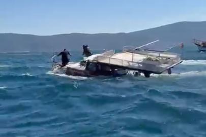 Güllük Körfezi’nde amatör balıkçı teknesi battı