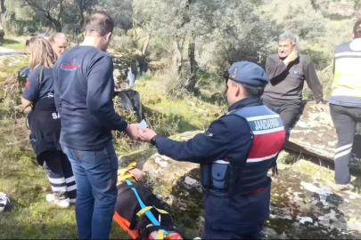 Kayalıktan düşen kadın ekiplerin çalışması ile kurtarıldı