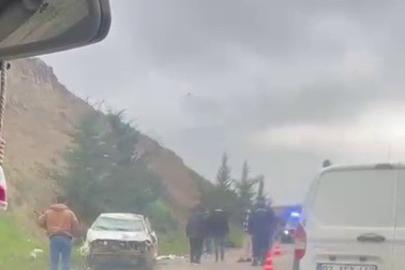 Kayganlaşan yolda otomobil takla attı: 1 yaralı