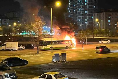 Kayseri’de halk otobüsü alev aldı