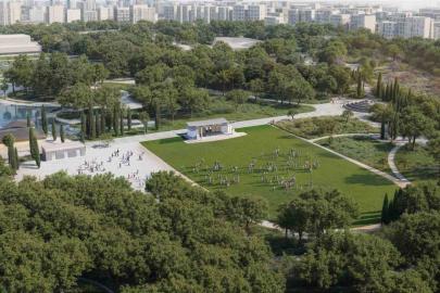 Lunapark alanına yeşille bütünleşen Zeytin Sahne geliyor