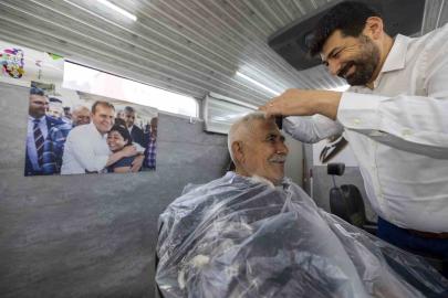 Mersinliler bayrama mobil kuaför ile hazırlandı