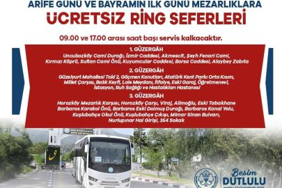 Mezarlıklara ücretsiz otobüs seferleri düzenlenecek