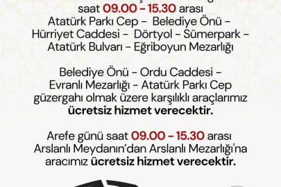 Nazilli’de Ramazan Bayramı öncesi mezarlıklara ücretsiz servis hizmeti