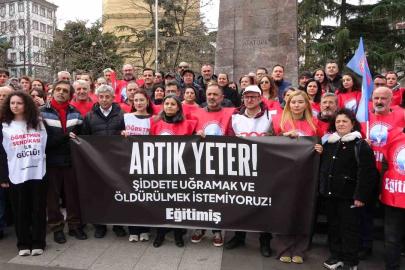 Okuldaki öğretmen cinayetine Trabzonlu eğitimcilerden tepki