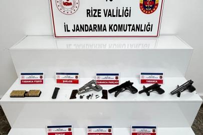 Rize’de ruhsatsız silah ve uyuşturucu operasyonu