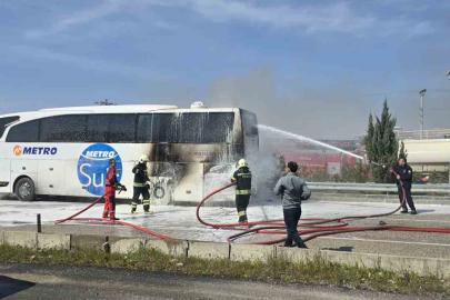 Seydikemer’de otobüs yangını
